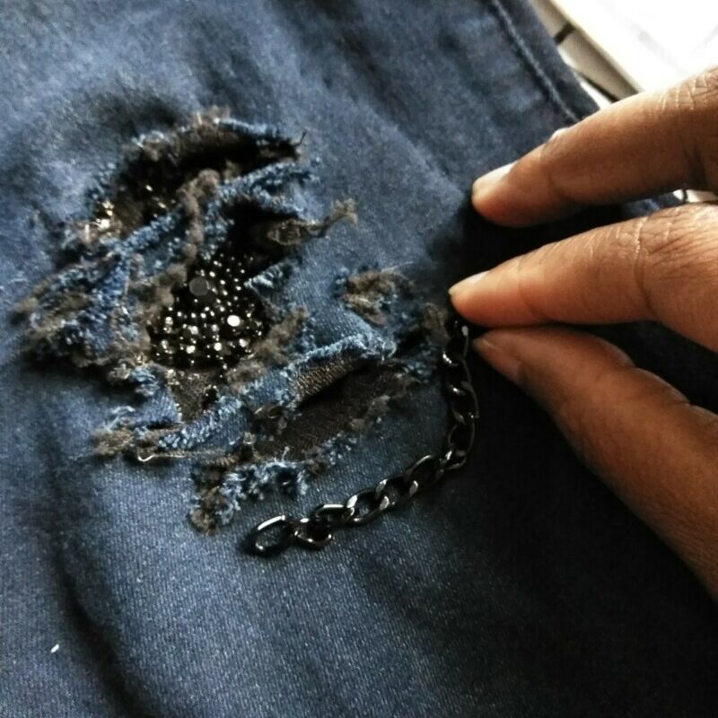 add chains Trim, appliques, DIY, Update, Upcycle, DIY Tutorial