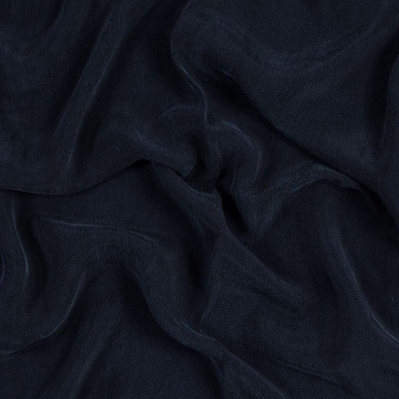 Blue Nights Cupro Plain Dyed Certified Vegan Fabric